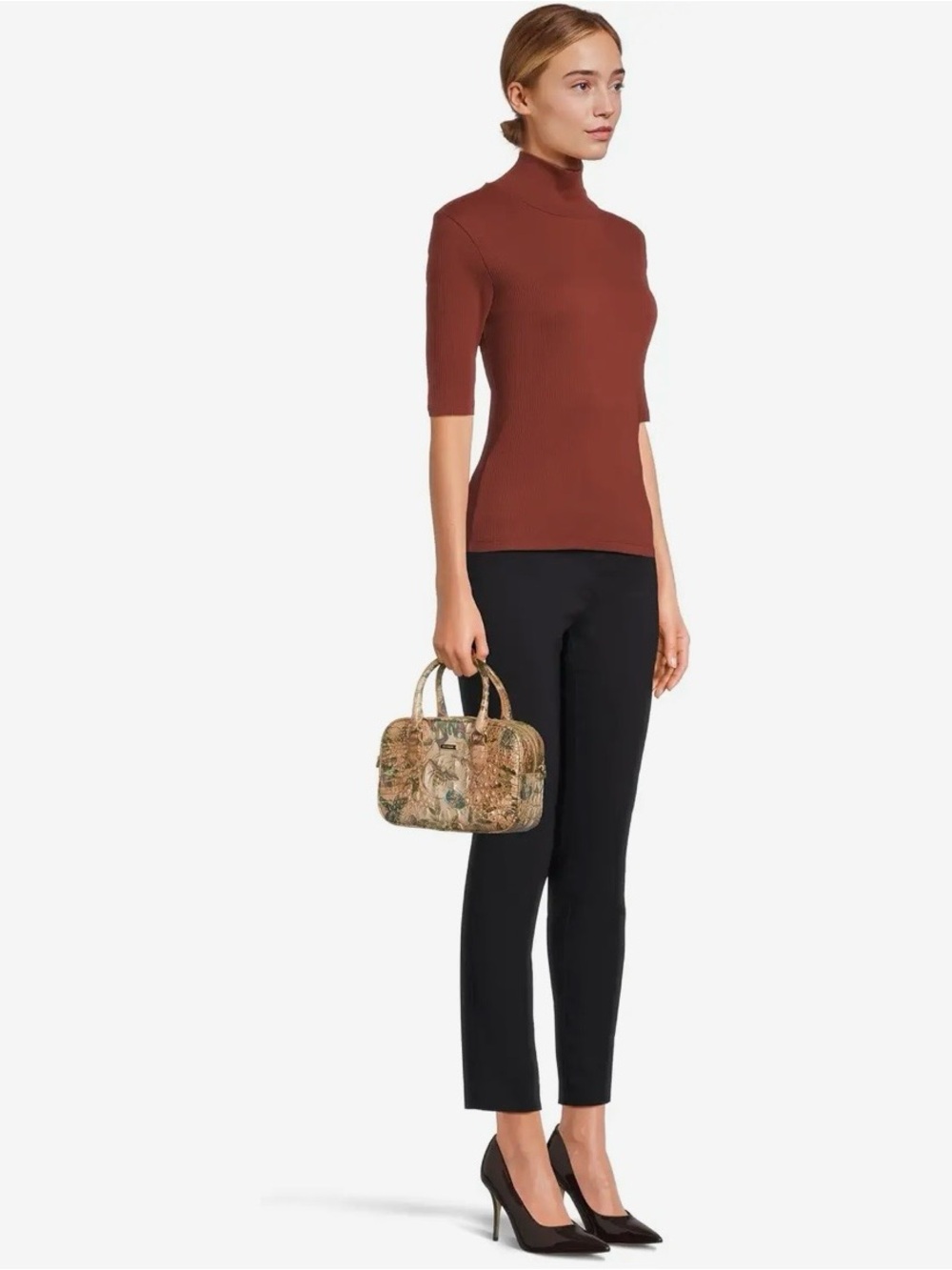 Brahmin Mara Mini Satchel Hill Garden Embossed Leather Butterfly Crossbody - Picture 11 of 15